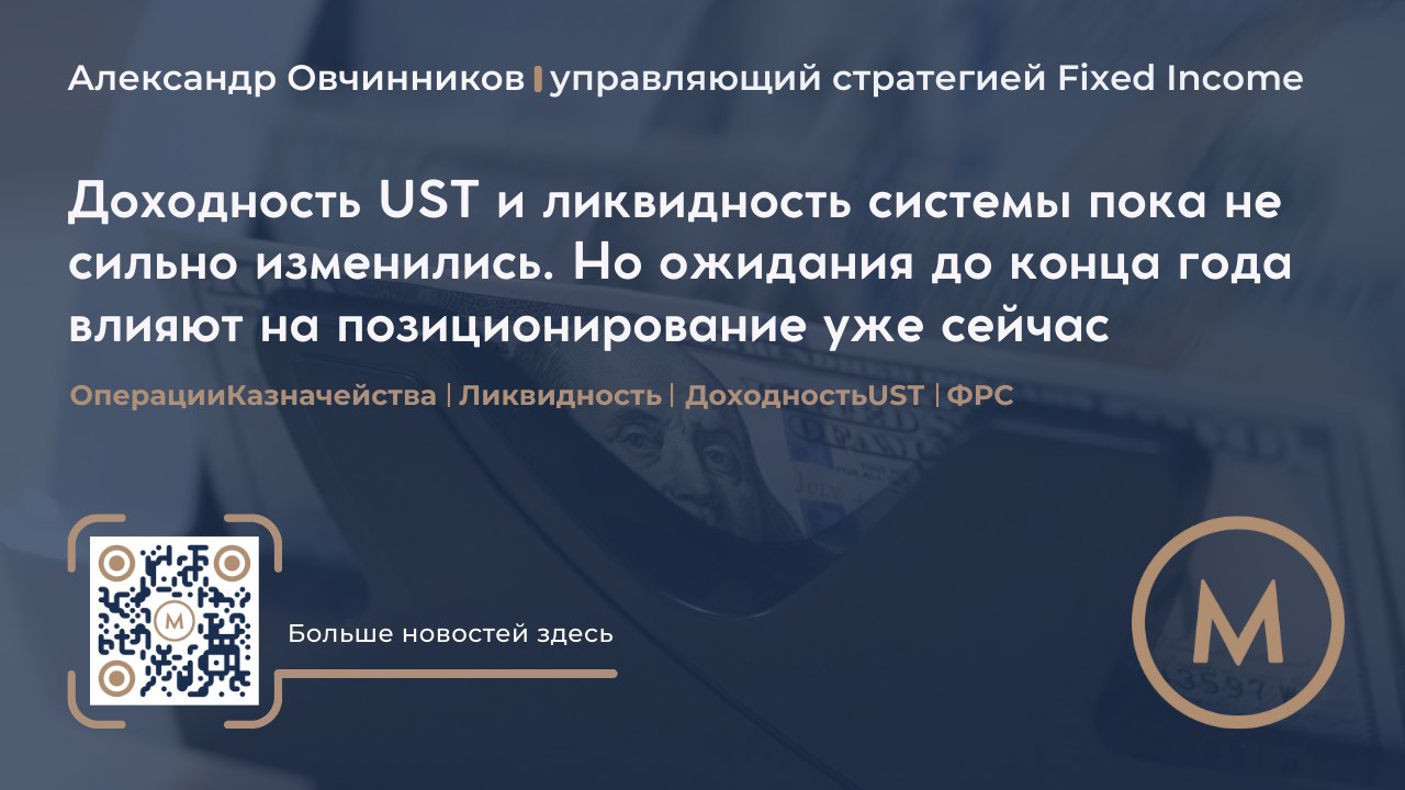 ​​ДОХОДНОСТЬ UST И ЛИКВИДНОСТЬ СИСТЕМЫ ПОКА НЕ СИЛЬНО ИЗМЕНИЛИСЬ. НО ОЖИДАНИЯ ДО КОНЦА ГОДА ВЛИЯЮТ НА ПОЗИЦИОНИРОВАНИЕ УЖЕ СЕЙЧАС